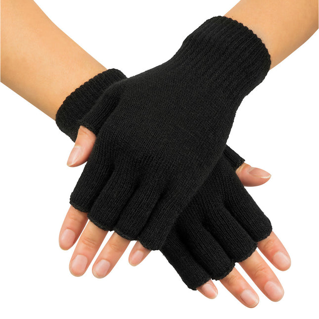 Handschuhe Fingerlos Schwarz