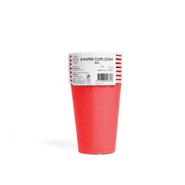 Rote Becher Papier 210ml 8Stk