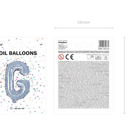 Folienballon Buchstabe G Holographisch Leer 35cm