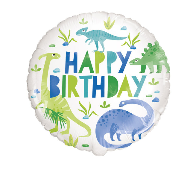 Helium Ballon Dino Happy Birthday 45cm leer