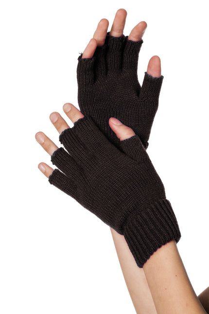 Schwarze Handschuhe Fingerlos