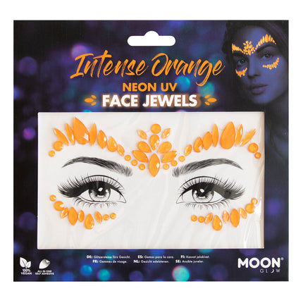 Moon Glow Neon UV Face Jewels Intensives Orange