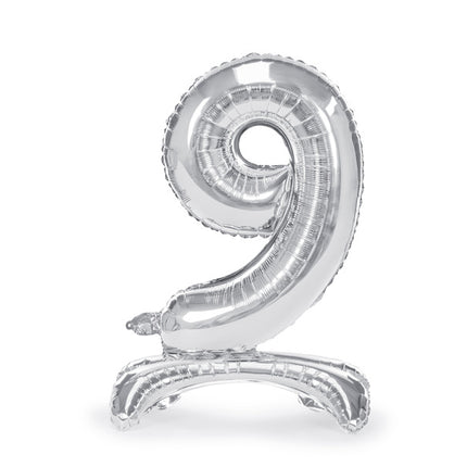 Folienballon Figur 9 Silber Standard Leer 70cm