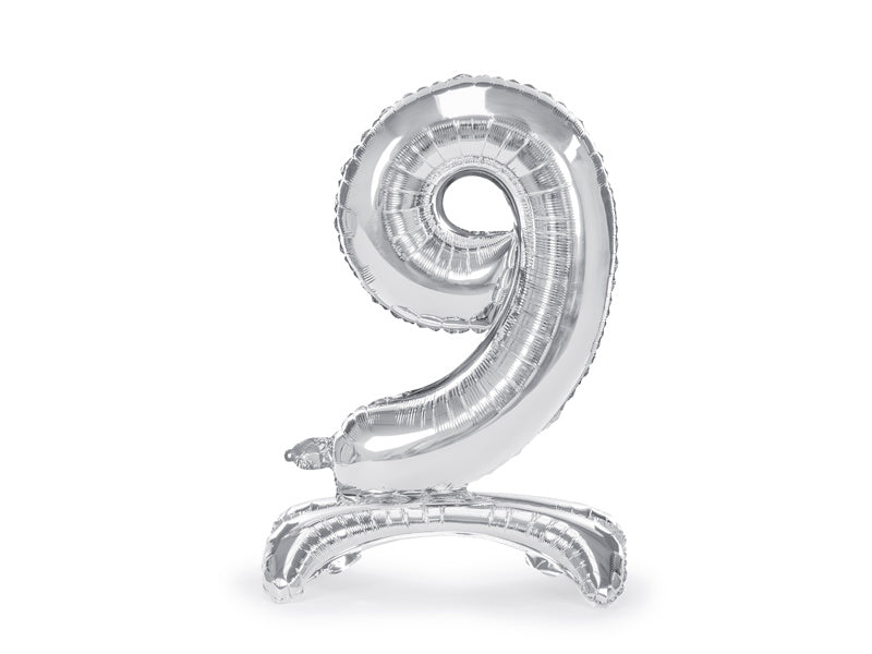 Folienballon Figur 9 Silber Standard Leer 70cm