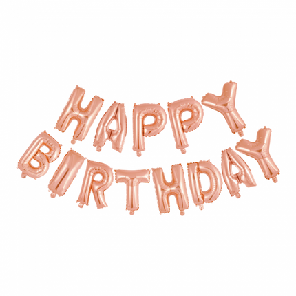 Buchstaben-Ballon-Set Happy Birthday Rose Gold