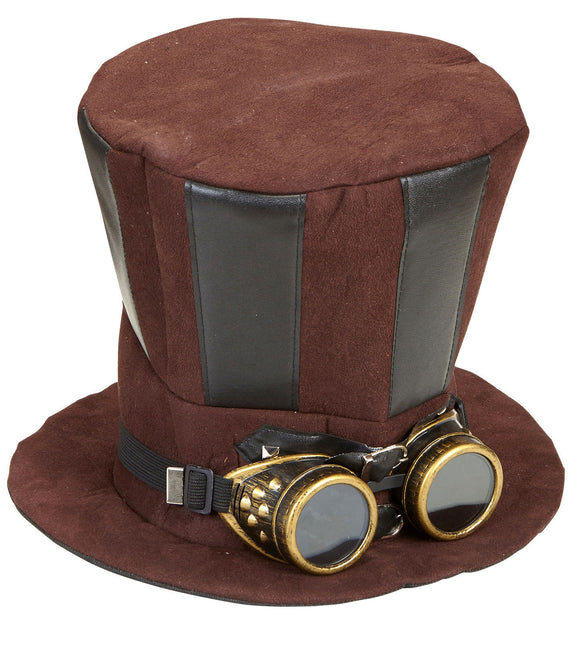 Hut Steampunk High mit Brille