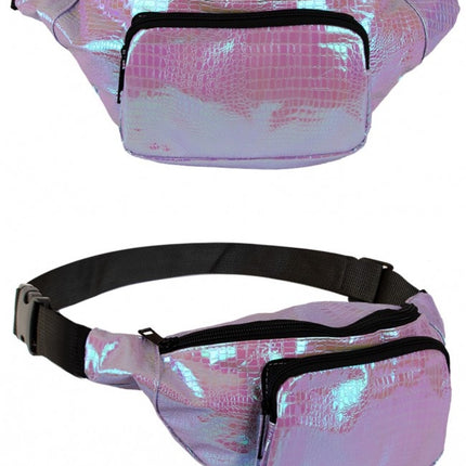 Hüfttasche Snake Leather Print Holographic