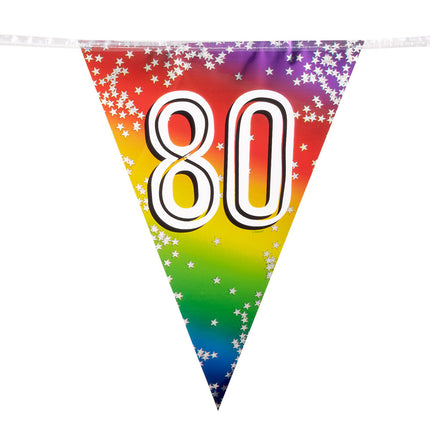 Regenbogengirlande 80 Jahre 6m