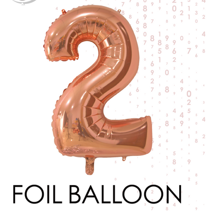 Folienballon Figur 2 Rose Gold 66cm