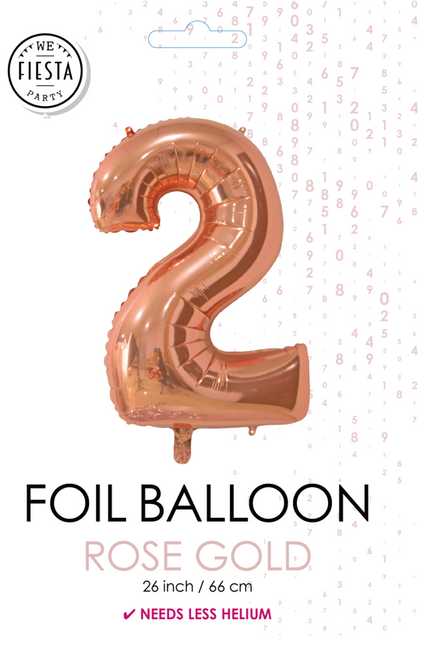 Folienballon Figur 2 Rose Gold 66cm