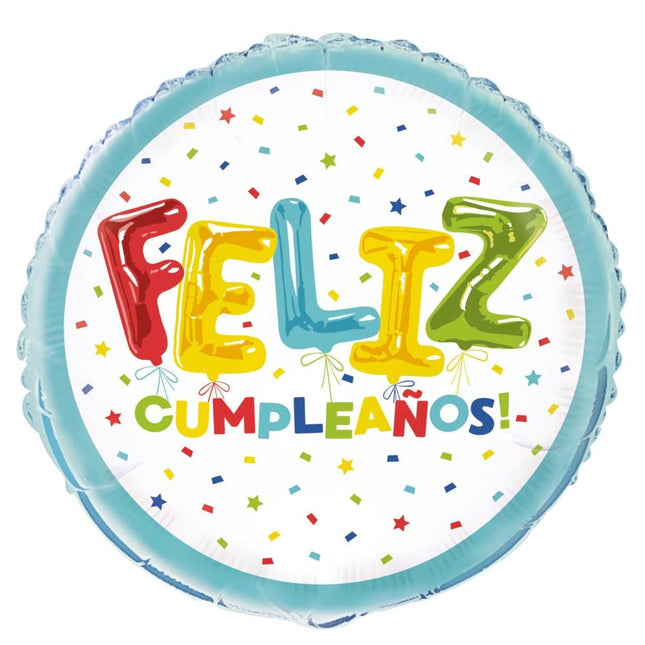 Helium Ballon Feliz Cumpleanos 45cm leer