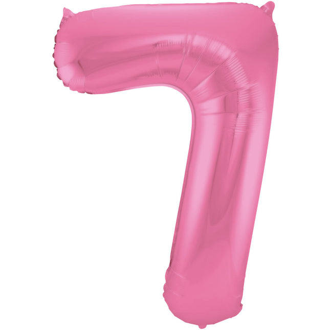 Folienballon Figur 7 Matt Rosa XL 86cm leer