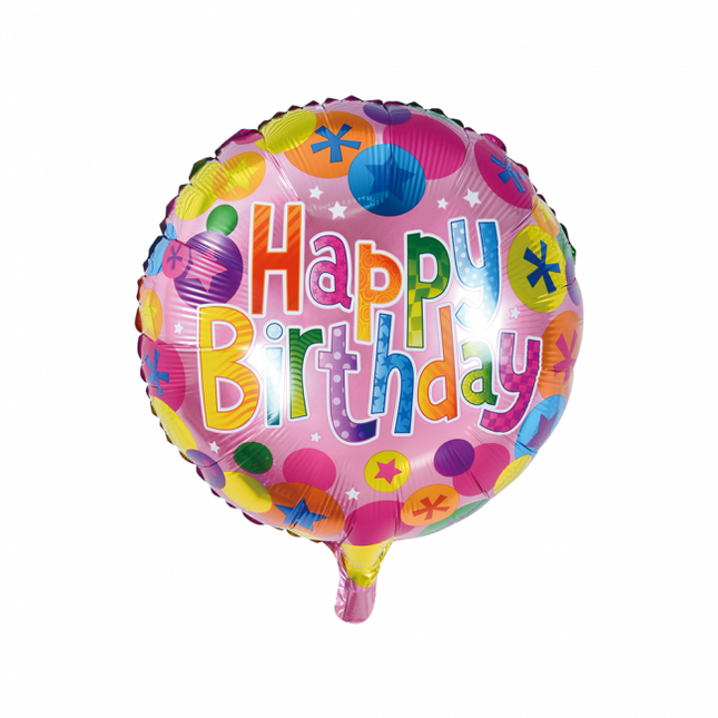 Heliumballon Happy Birthday Konfetti 45cm leer