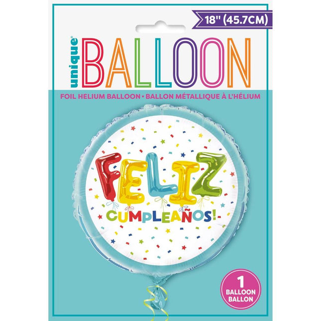 Helium Ballon Feliz Cumpleanos 45cm leer