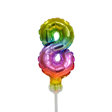 Folienballon Figur 8 Regenbogen 13cm leer