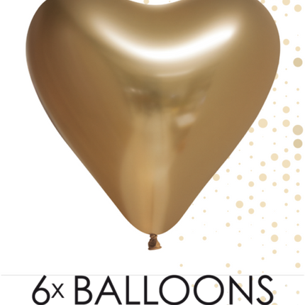 Herz Ballons Gold 30cm 6Stk