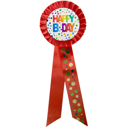 Geburtstagsrosette Happy Birthday Dots XL 30cm