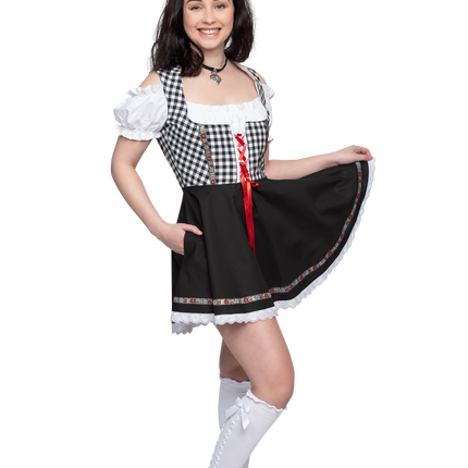 Oktoberfest Dirndlkleid Oktoberfest Schwarz Weiß Damen