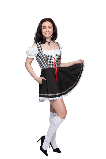 Oktoberfest Dirndlkleid Oktoberfest Schwarz Weiß Damen