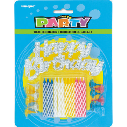 Tortenaufleger Happy Birthday Set 20cm 13 Stück