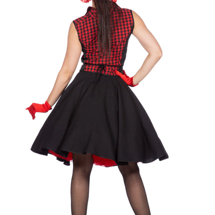 Rock N Roll 50S Kleid Schwarz Rot Damen