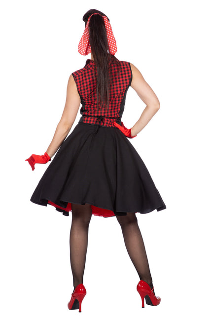 Rock N Roll 50S Kleid Schwarz Rot Damen