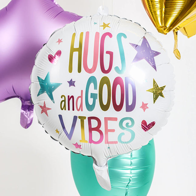 Helium Ballon Umarmungen und gute Vibes Leer 45cm