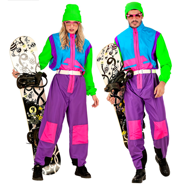 Neon 80er Skianzug Snowboarder