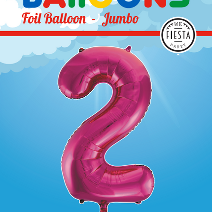 Folienballon Figur 2 Fuchsia XL 86cm leer