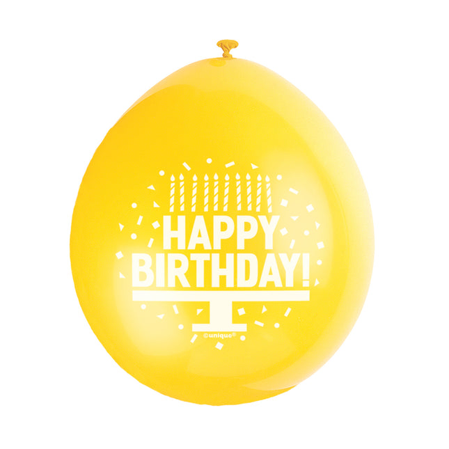 Luftballons Happy Birthday 28cm 10Stk