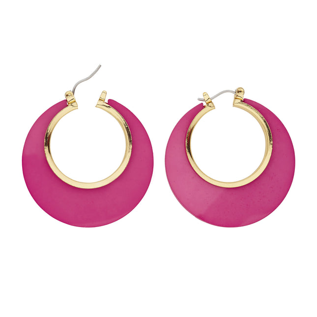 Disco 70S Ohrringe Fuchsia Gold