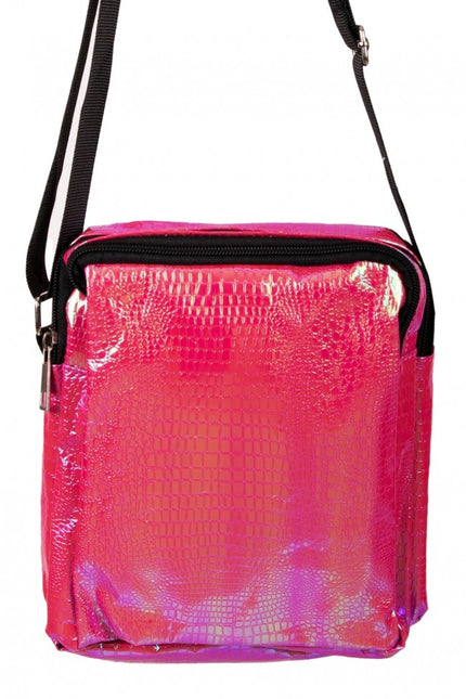 Handtasche Schlangenleder Druck Fuchsia