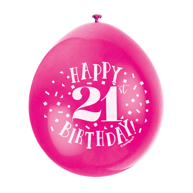 Luftballons Happy Birthday 21 Jahre 28cm 10Stk