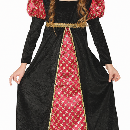 Mittelalterliches Kleid Kind Schwarz Rot