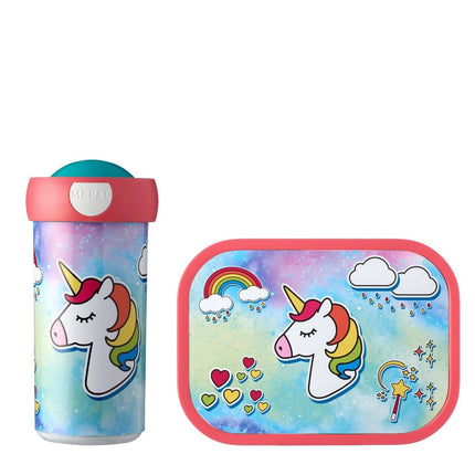 Lunchset Campus Schule Becher+Lunchbox Einhorn