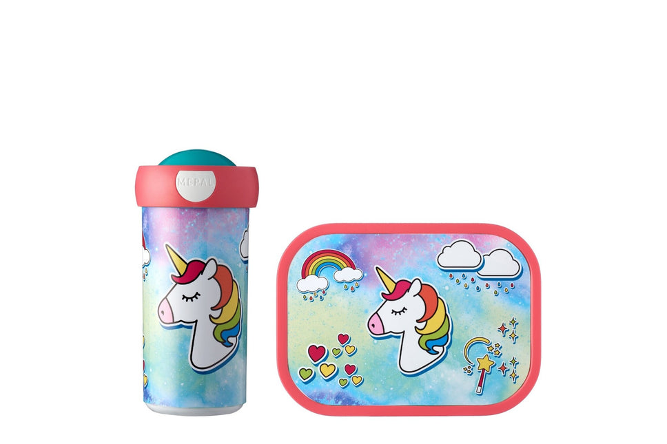 Lunchset Campus Schule Becher+Lunchbox Einhorn