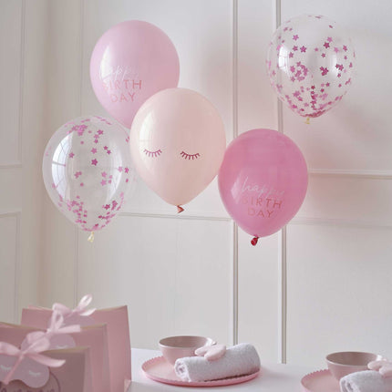 Alles Gute zum Geburtstag Ballons Rosa 5Stück