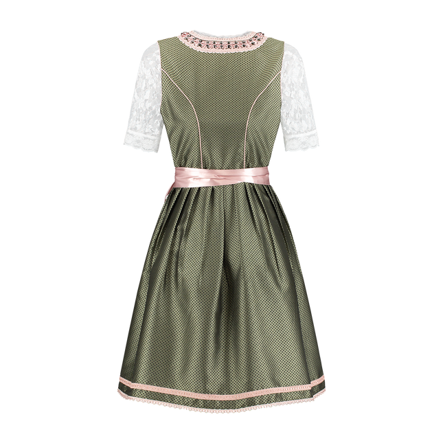 Weiß Grünes Dirndlkleid Oktoberfest Damen 2 Stück