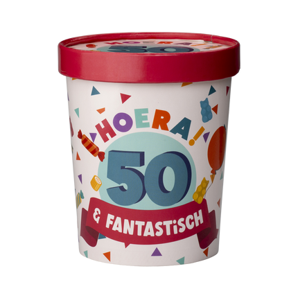 Buntes Bonbon-Tablett 50 Jahre 12cm