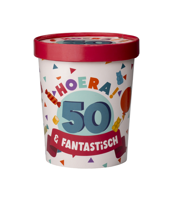 Buntes Bonbon-Tablett 50 Jahre 12cm