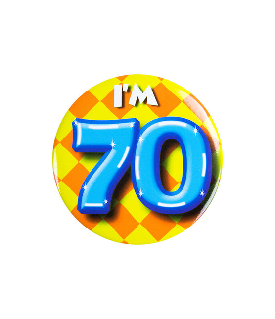 Ich bin 70 Button 70 Jahre 5.5cm