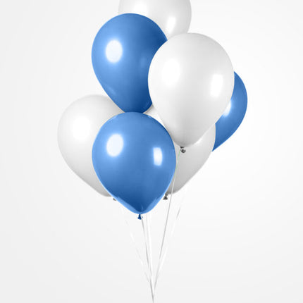 Weiße blaue Ballons 30cm 10Stück