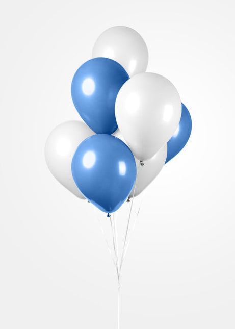 Weiße blaue Ballons 30cm 10Stück