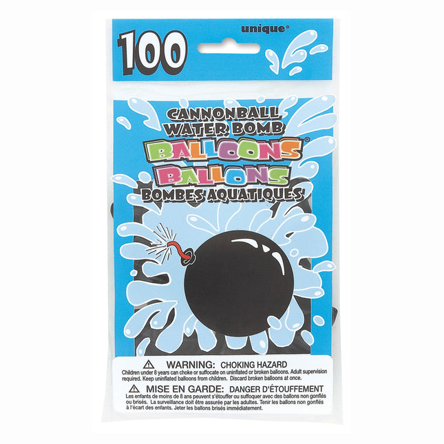 Wasserballons Schwarz 13cm 100Stk