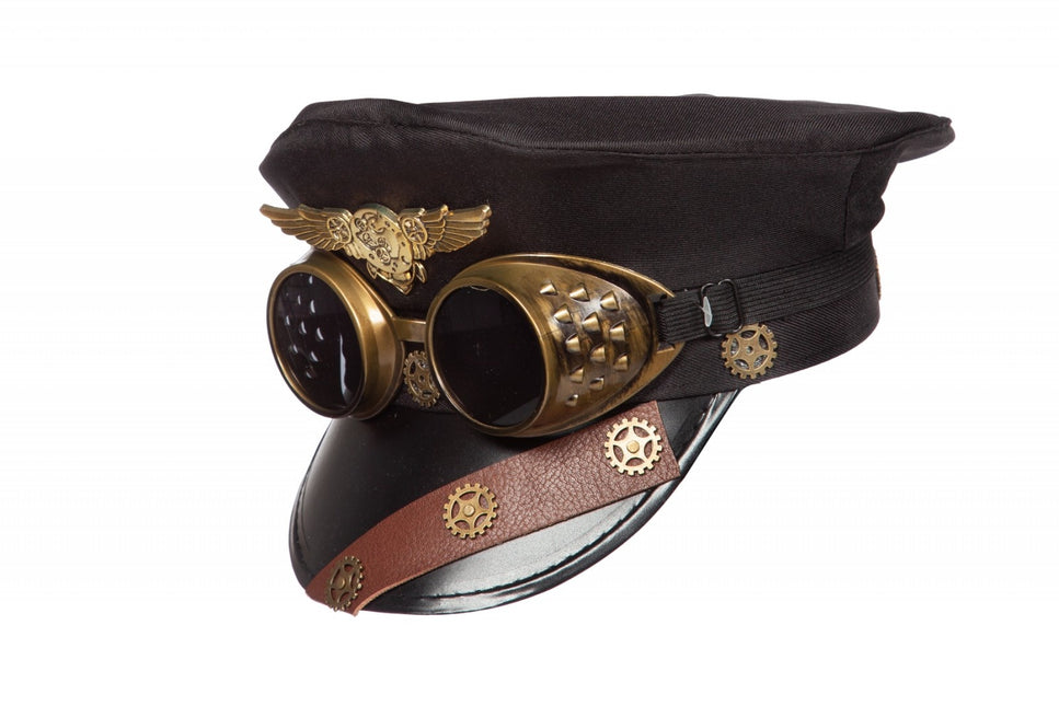 Mütze Steampunk mit Schutzbrille