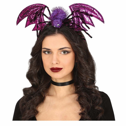 Lila Halloween Haarband Fledermaus