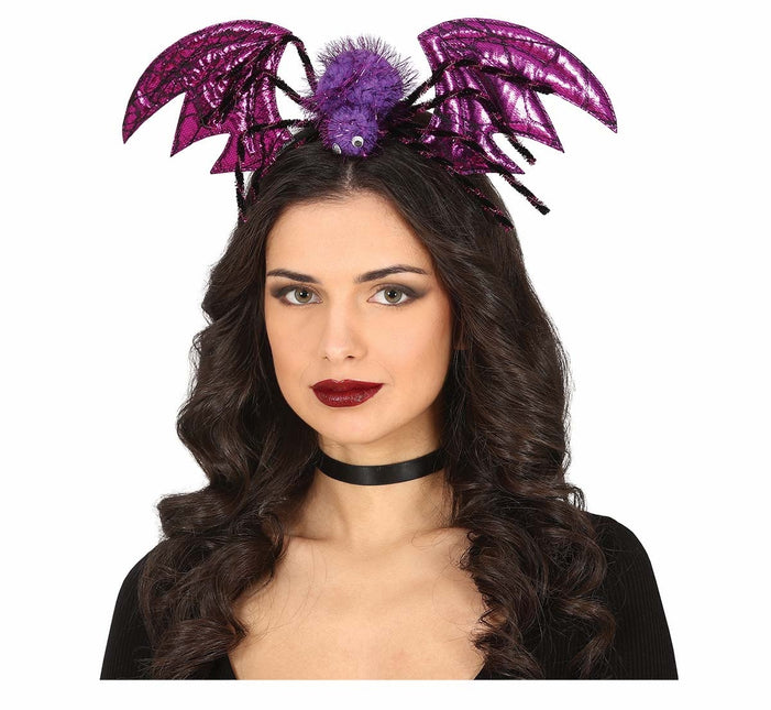 Lila Halloween Haarband Fledermaus