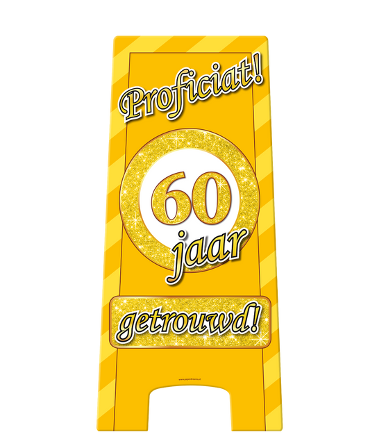 Warnschild 60 Jahre verheiratet 58cm