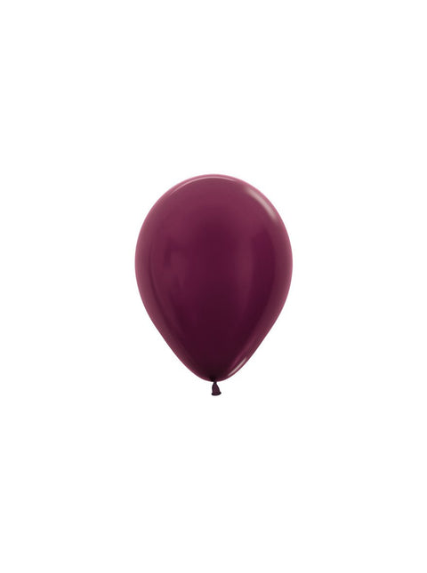 Ballons Metallic Burgund 12cm 50Stk