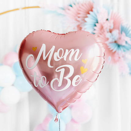 Helium Ballon Herz Mom To Be Rosa Leer 35cm